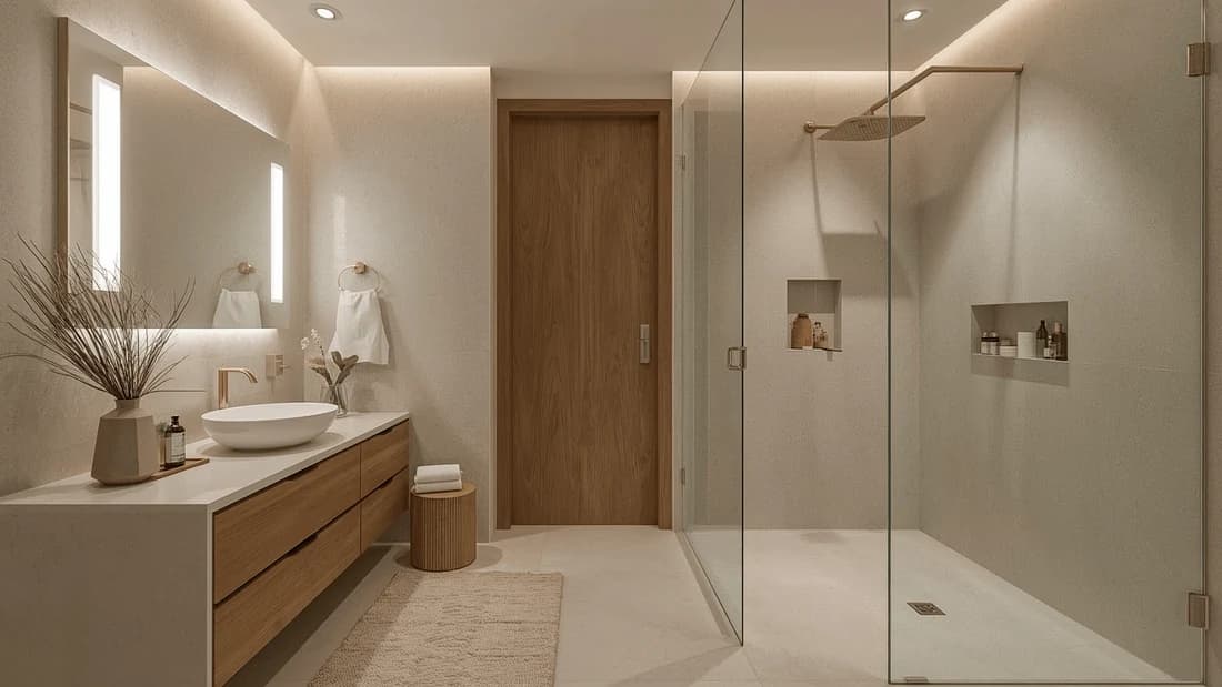 Diseño fotorrealista de baño con IA creado por Paintit.ai