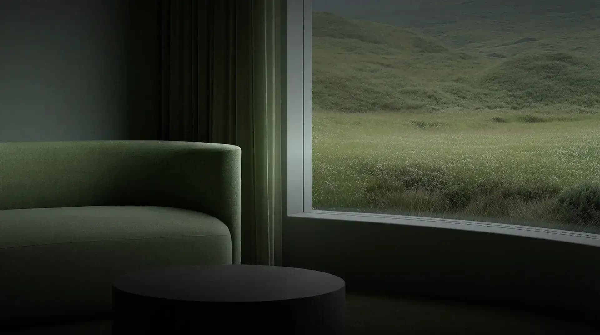 Paintit.ai Hero Background Living Room with landscape view