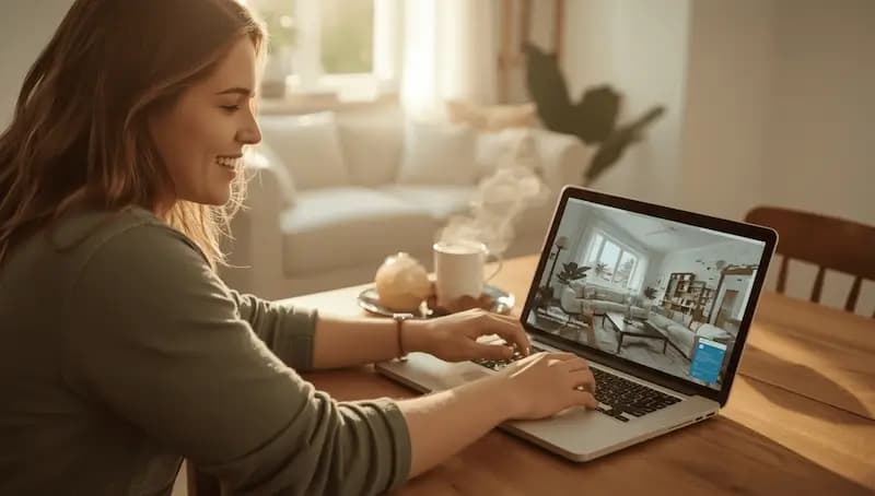 mujer con laptop