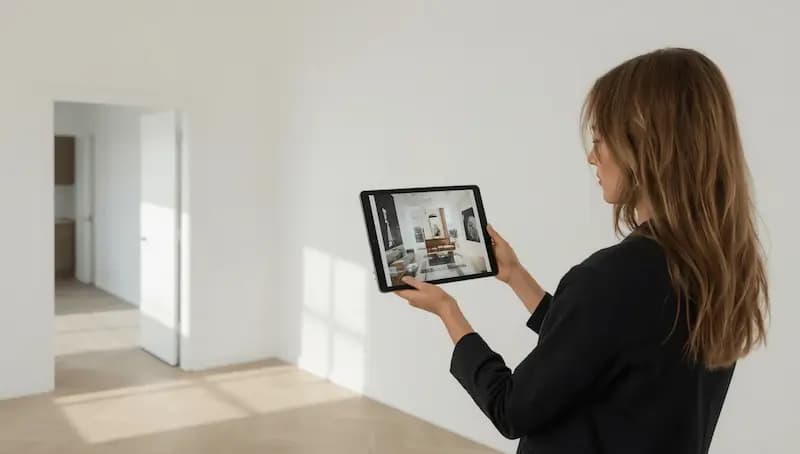 mujer en habitación