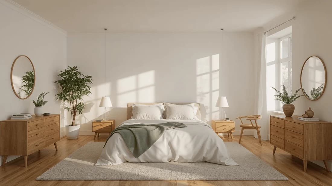 Diseño fotorrealista de dormitorio con IA creado por Paintit.ai