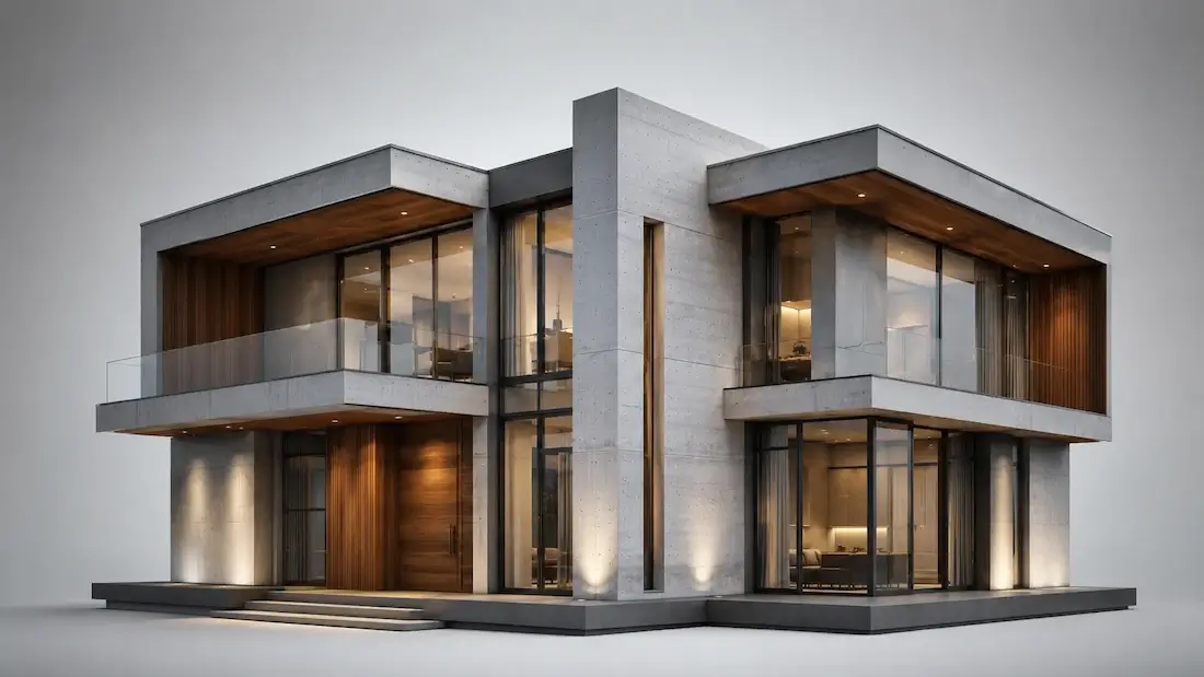 AI architecture 3D render generated from an architectural sketch