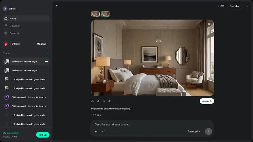 Verfeinerung eines Designkonzepts im Chat