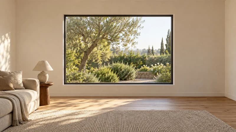 Original living room window photo used to preview new curtains