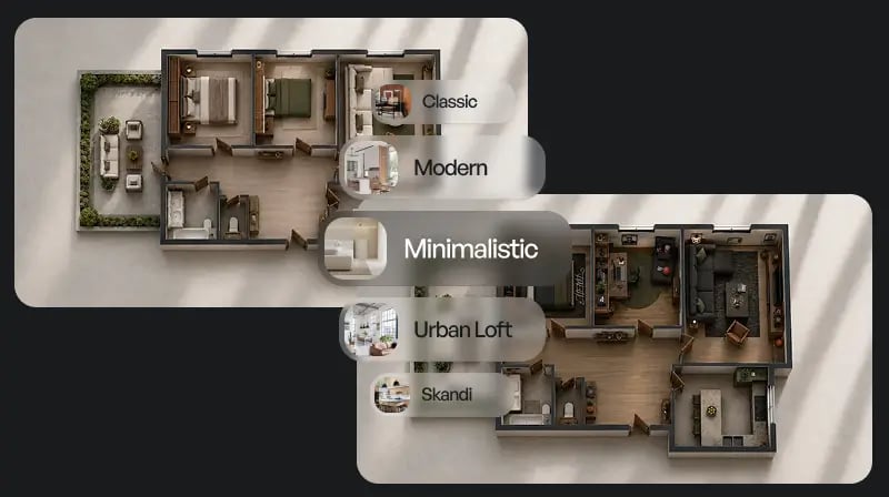 Multiple layout styles and room configurations