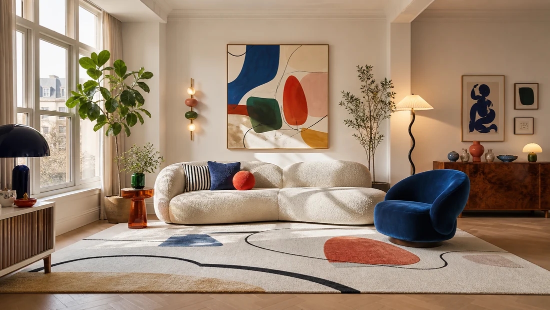 Dopamine design living room before adding a coffee table