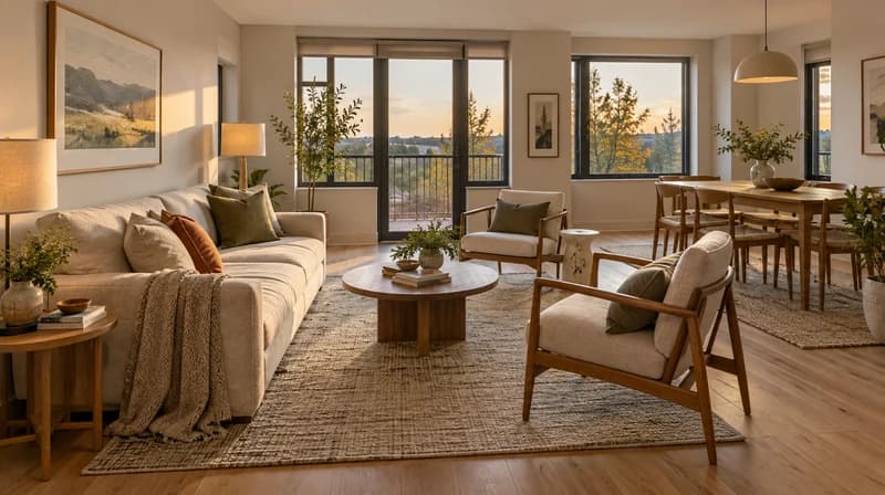 KI-Innenraum-Rendering für Home Staging