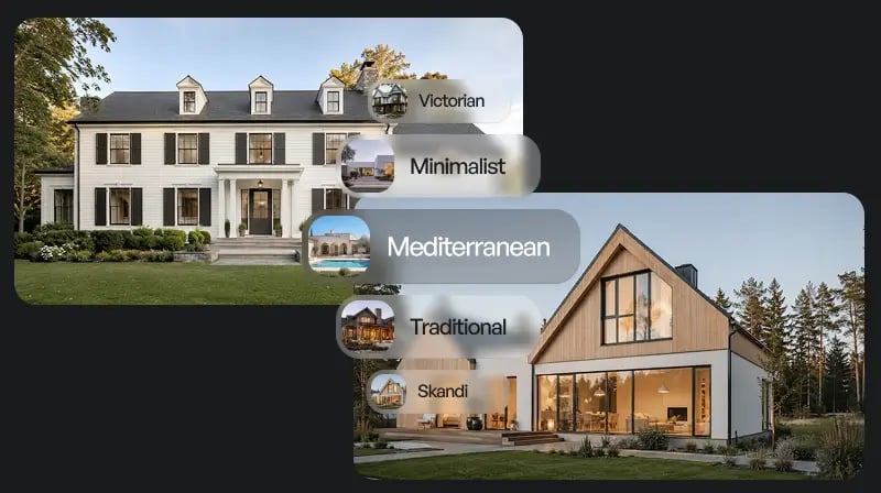 100+ architectural styles in one click