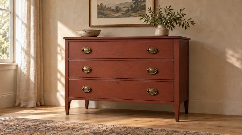 Dresser in a matte earthy terracotta finish