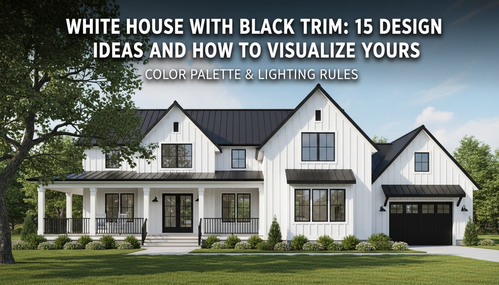 White House with Black Trim: 15 Design Ideas and How to Visualize Yours