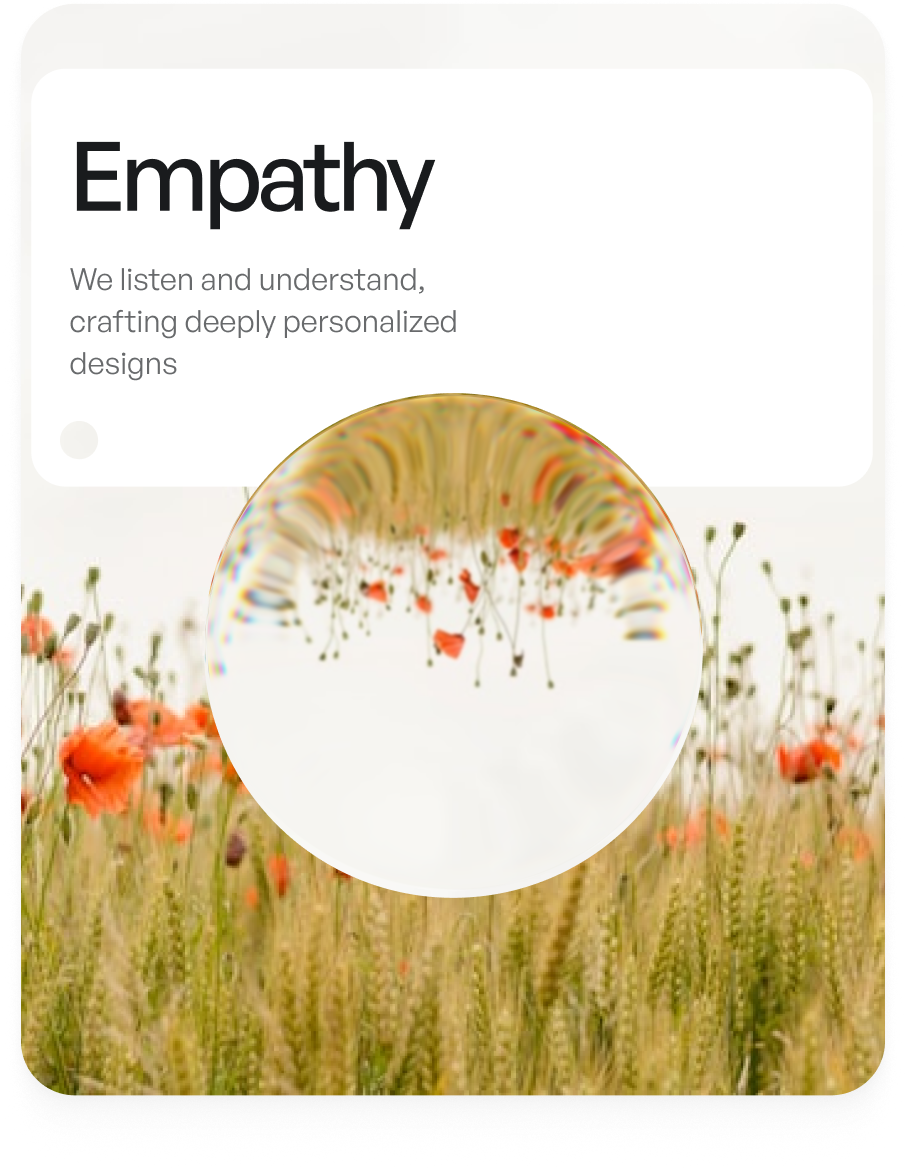 Card with Empathy text and field image