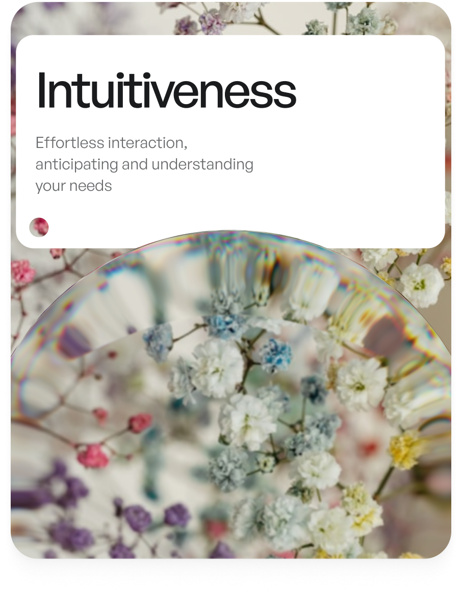 Card with Intuitiveness text and flower image