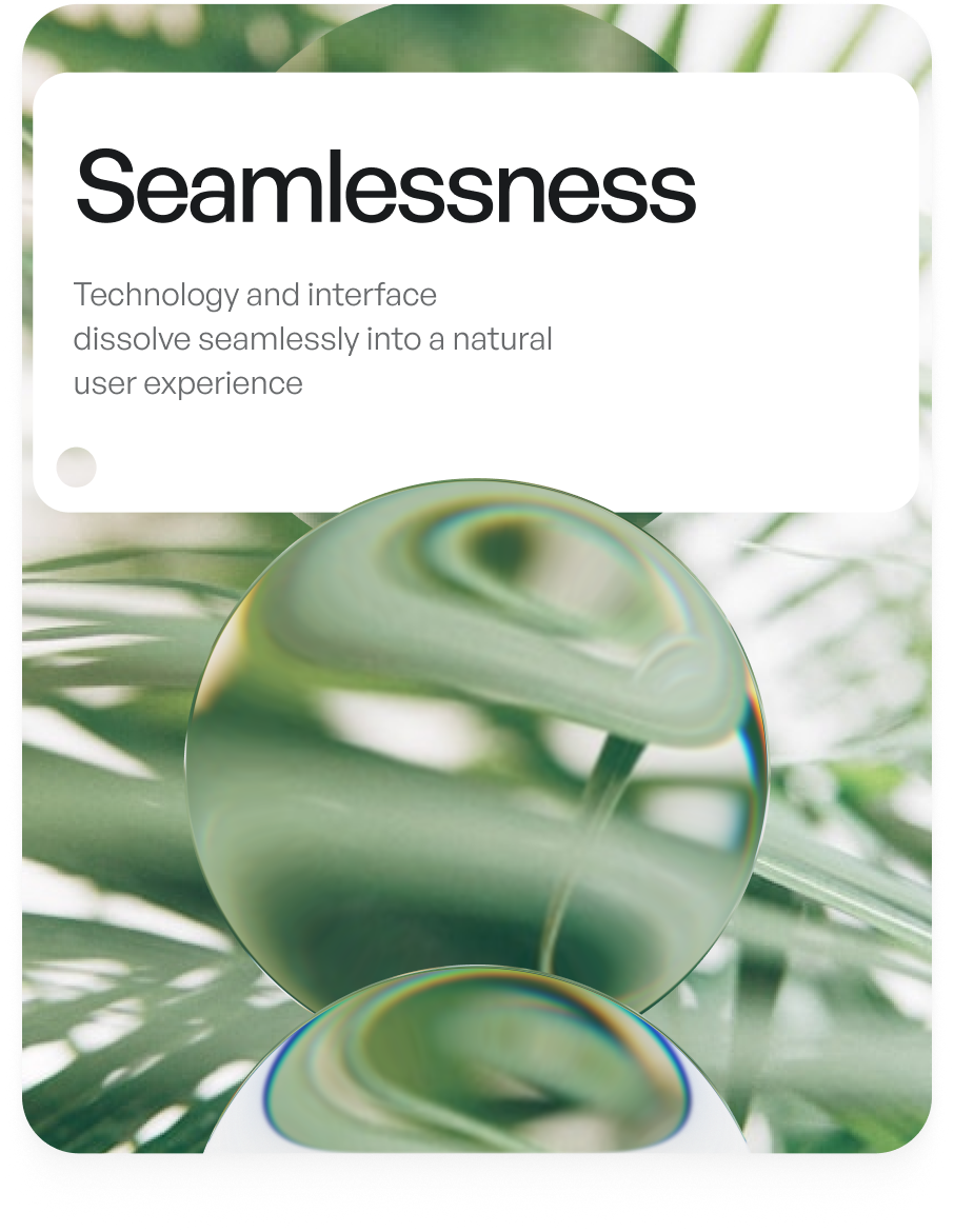 Card with Seamlessness text and abstract image