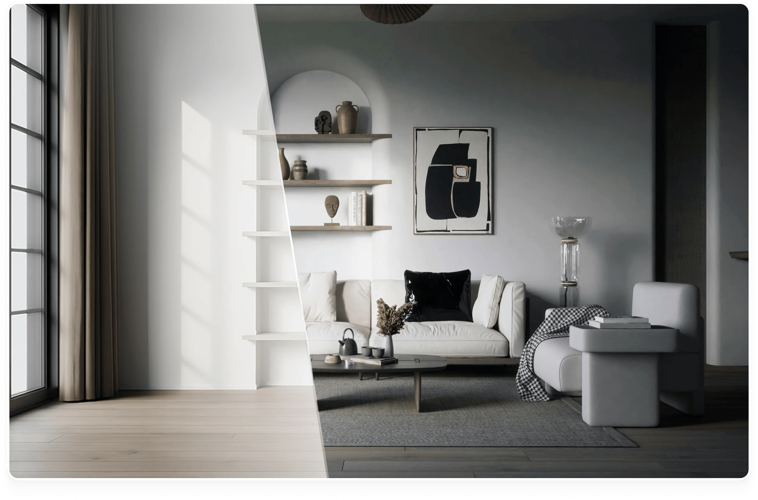 Interior with product cards