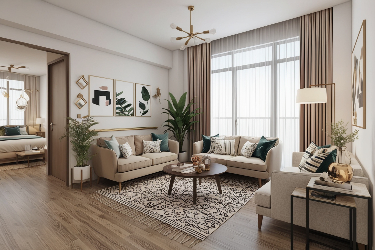 
2 Bedroom Apartment Interior Design Ideas: Expert Tips for a Functional and Stylish Workspace | Paintit.ai
 - 1