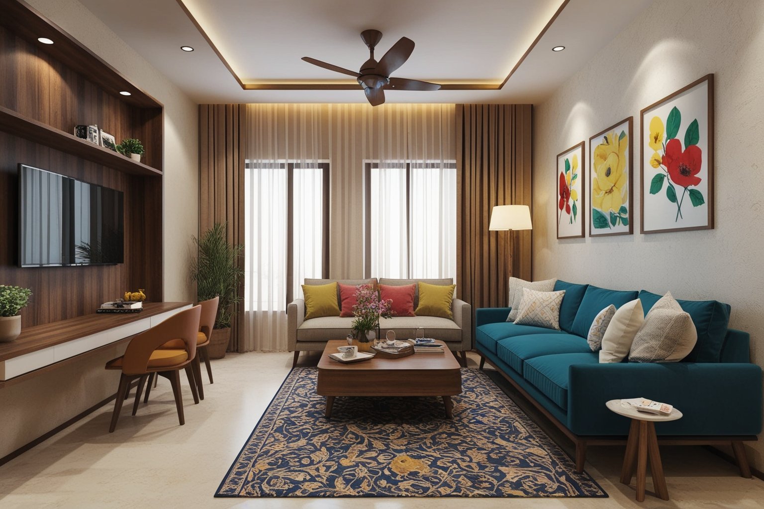 Best 2BHK Interior Design Ideas India - Transform Your Space Today | Paintit.ai - 1