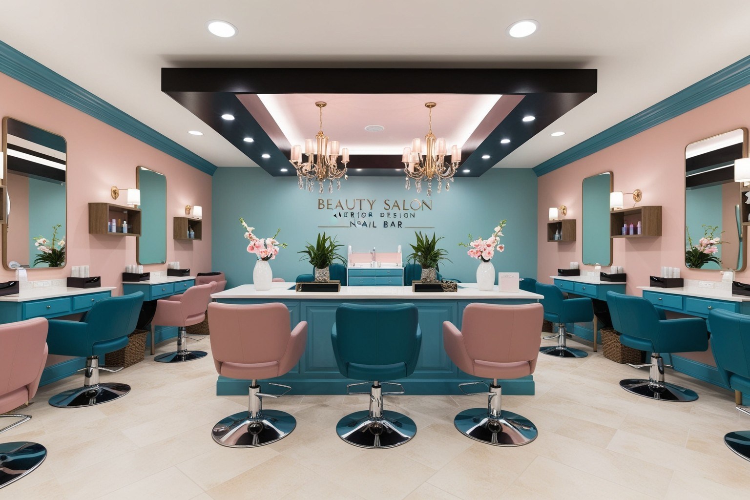 Top Beauty Salon Interior Design Nail Bar Ideas - Discover The Best Inspiration | Paintit.ai - 1
