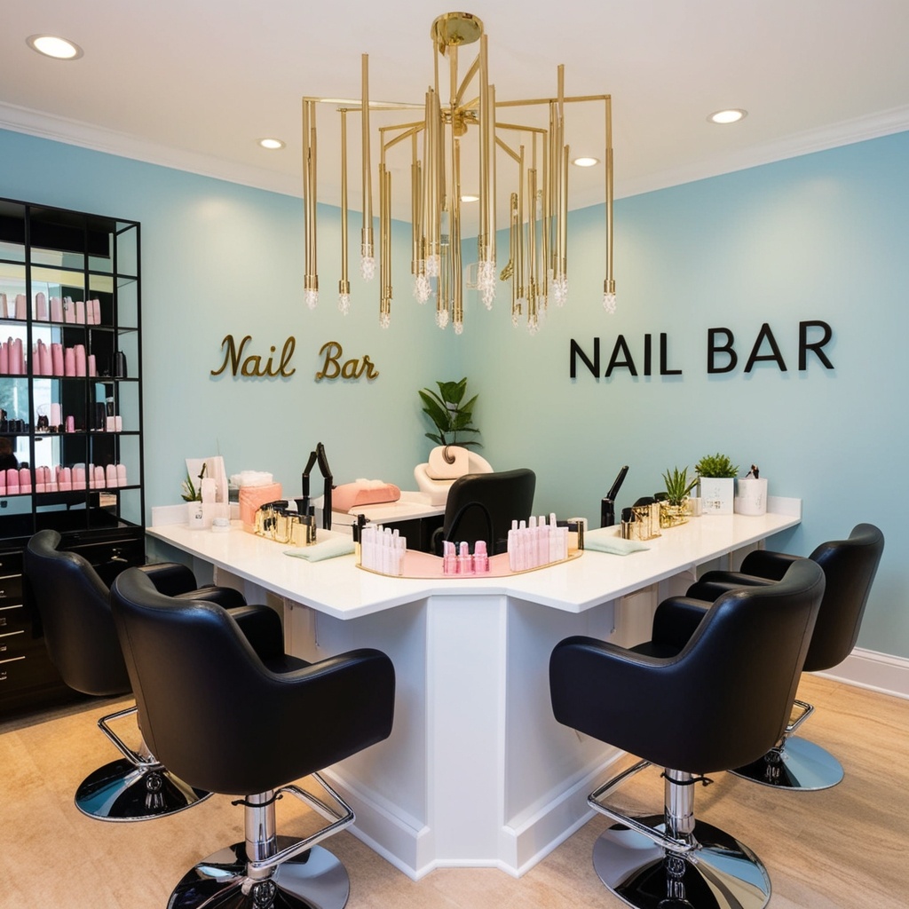 Top Beauty Salon Interior Design Nail Bar Ideas - Discover The Best Inspiration | Paintit.ai - 2