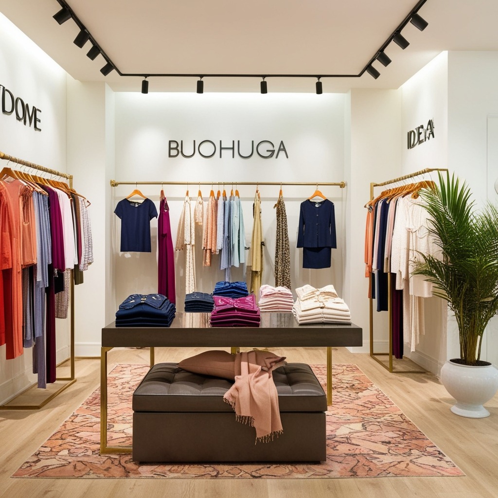 Top Cloth Shop Interior Design Ideas - Transform Your Store Now | Paintit.ai - 2