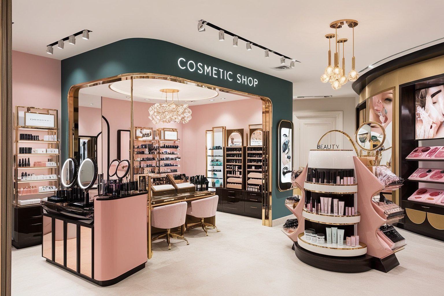 Best Cosmetic Shop Interior Design Ideas - Transform Your Beauty Store | Paintit.ai - 1