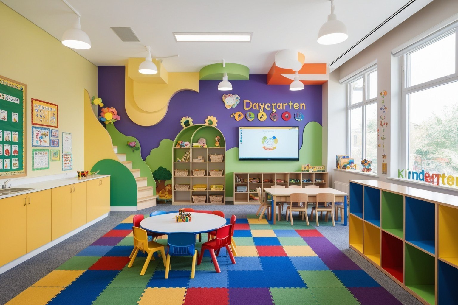 Best Daycare Kindergarten Play School Interior Design Ideas - Get Inspired | Paintit.ai - 1