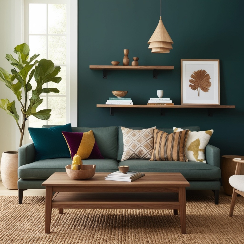 Top Interior Design Emerald Green Sofa Living Room Ideas - Try Now | Paintit.ai - 15