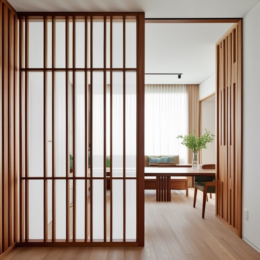 Best Wooden Living Room Partition Ideas - Transform Your Space with Unique Interior Design | Paintit.ai - 11