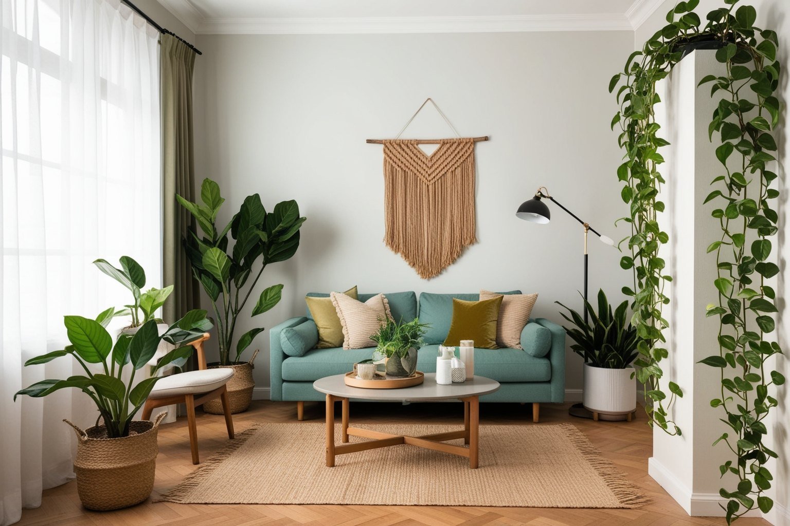 Best Interior Design Living Room Indoor Plants Decoration Ideas - Transform Your Space | Paintit.ai - 1