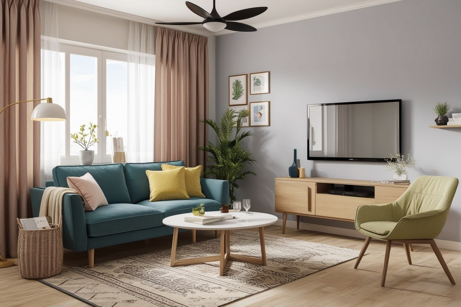 Best Interior Design Small Living Room Ideas With TV - Transform Your Space Today | Paintit.ai - 1