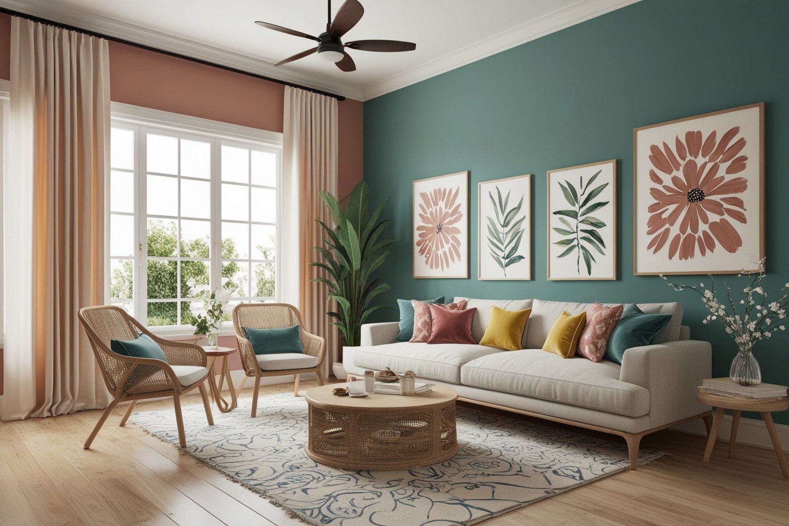 Best Interior Wall Paint Design & Colour Combination Ideas - Get Inspired | Paintit.ai - 1