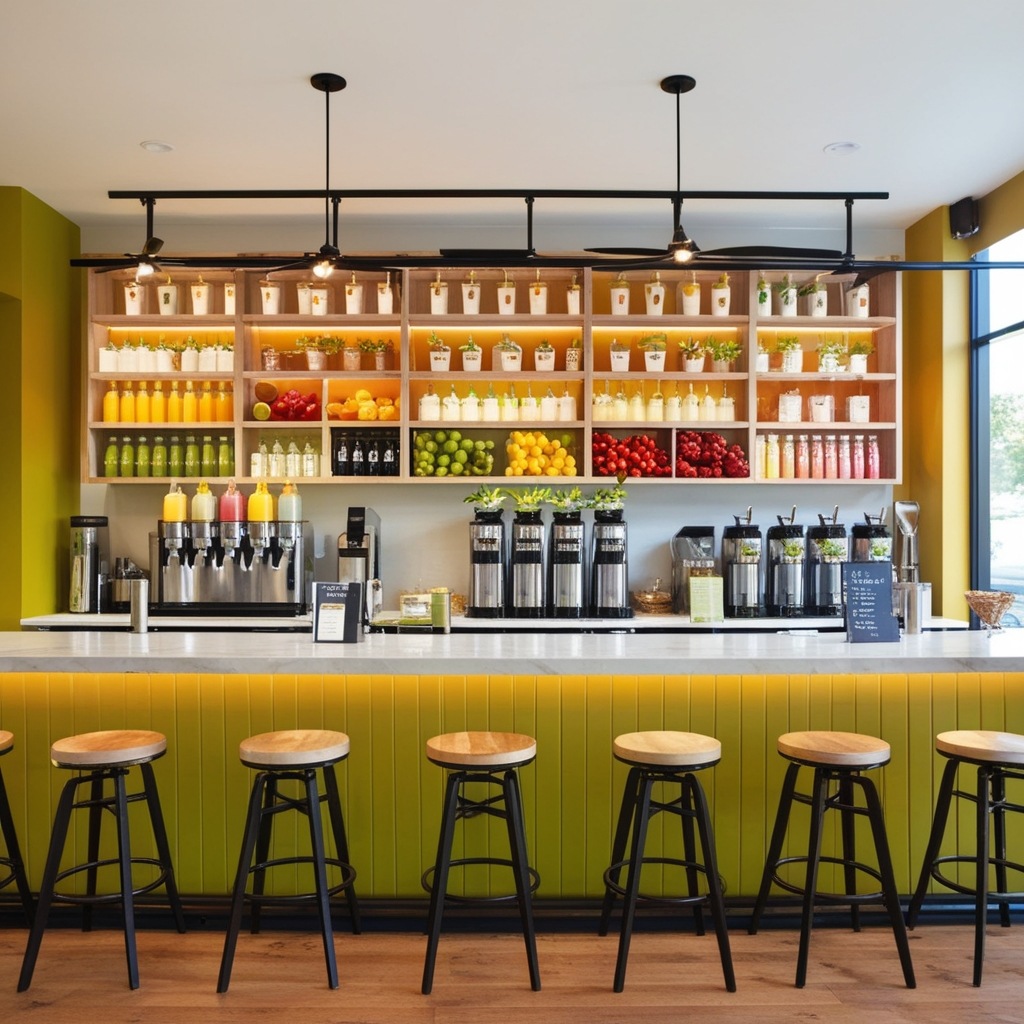 Top Juice Bar Interior Design Ideas - Transform Your Bar Today | Paintit.ai - 2