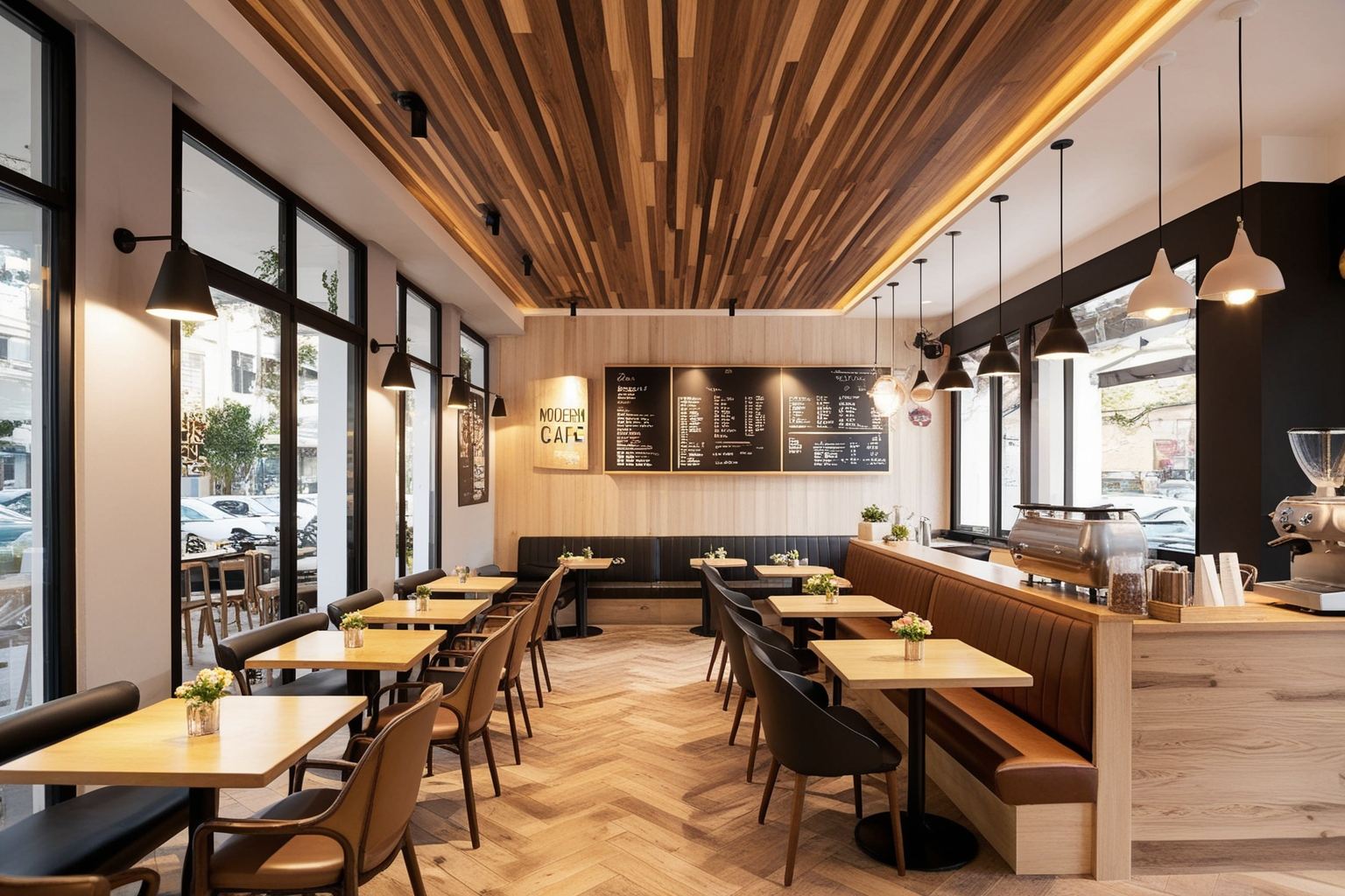 Top Modern Cafe Interior Design Ideas - Transform Your Space | Paintit.ai - 1