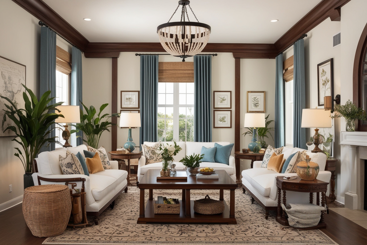 Modern Colonial Interior Design Ideas - Best solution from Paintit.ai - 1