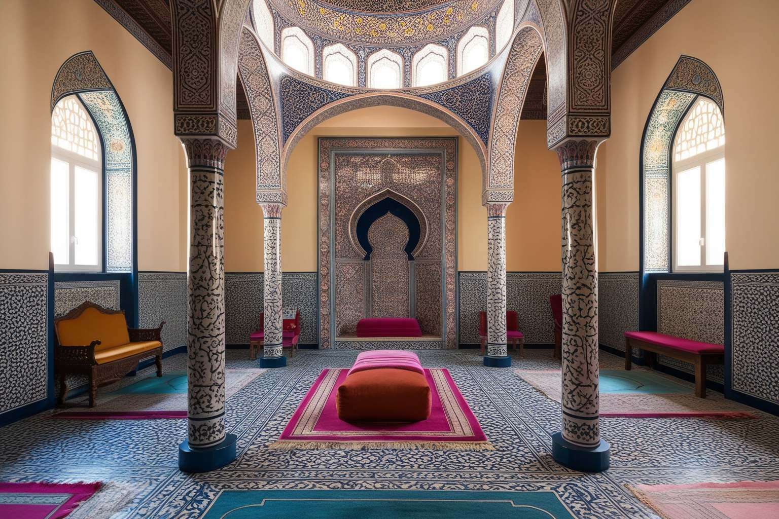 Top Mosque Interior Design Ideas - Transform Your Prayer Space | Paintit.ai - 1