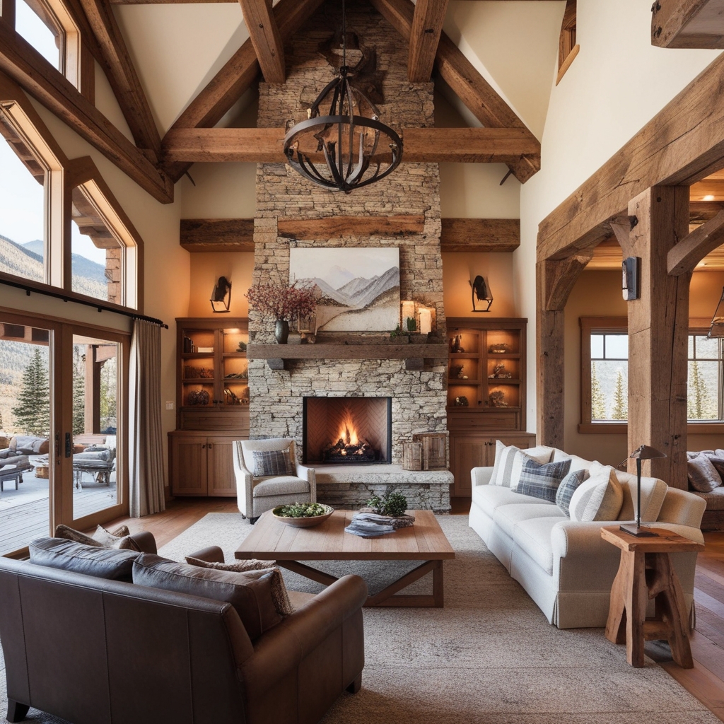 Mountain house interior design ideas - Best solution from Paintit.ai - 2