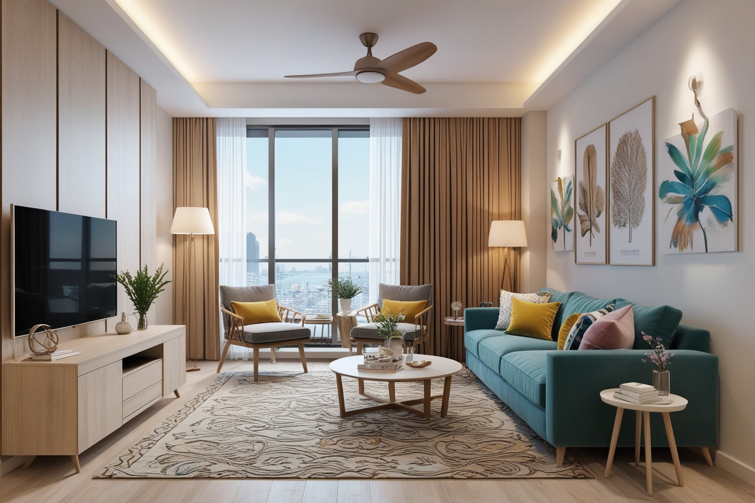1 Bedroom Flat Interior Design Ideas - Best solution from Paintit.ai - 1