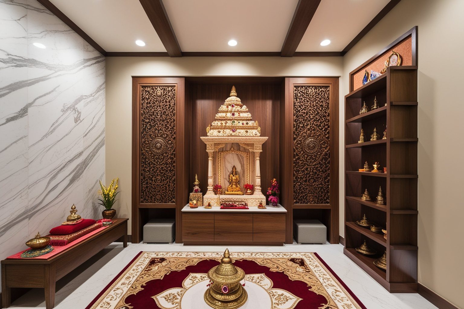 Best Pooja Room Interior Design Ideas - Transform Your Space | Paintit.ai - 1