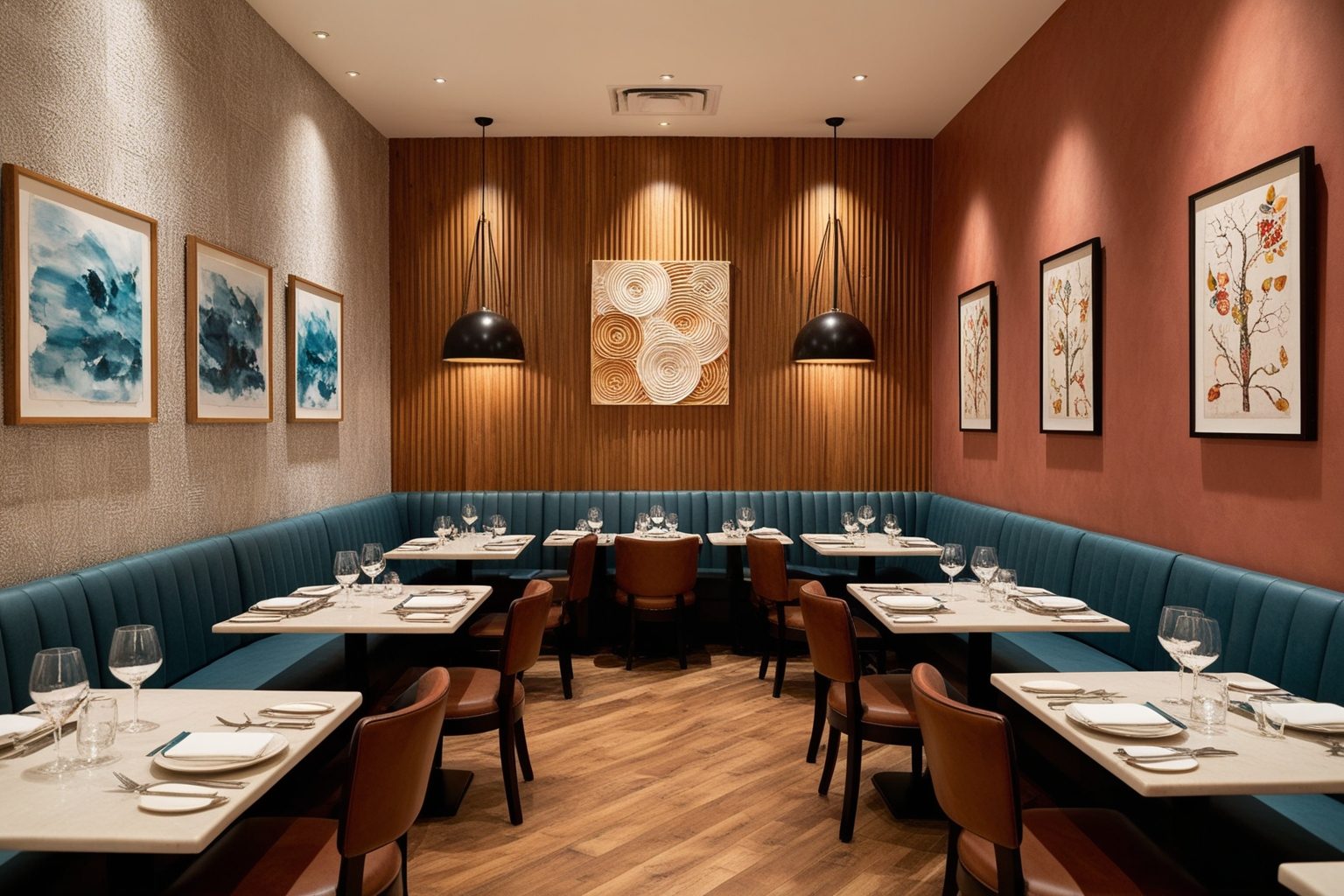 Best Restaurant Interior Wall Design Ideas - Get Inspired Now | Paintit.ai - 1
