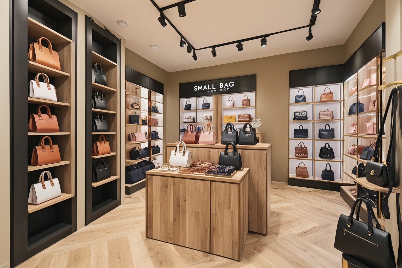 Best Small Bag Shop Interior Design Ideas - Inspire Your Store | Paintit.ai - 1