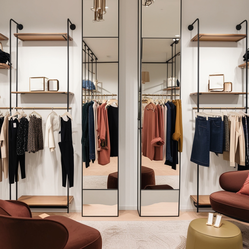 Small Cloth Shop Interior Design Ideas - Best solution from Paintit.ai - 3