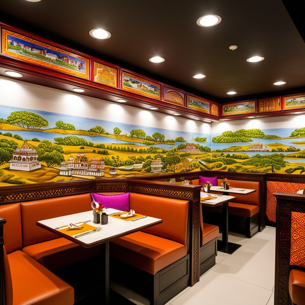 Small Indian Restaurant Interior Design Ideas - Best solution from Paintit.ai - 2