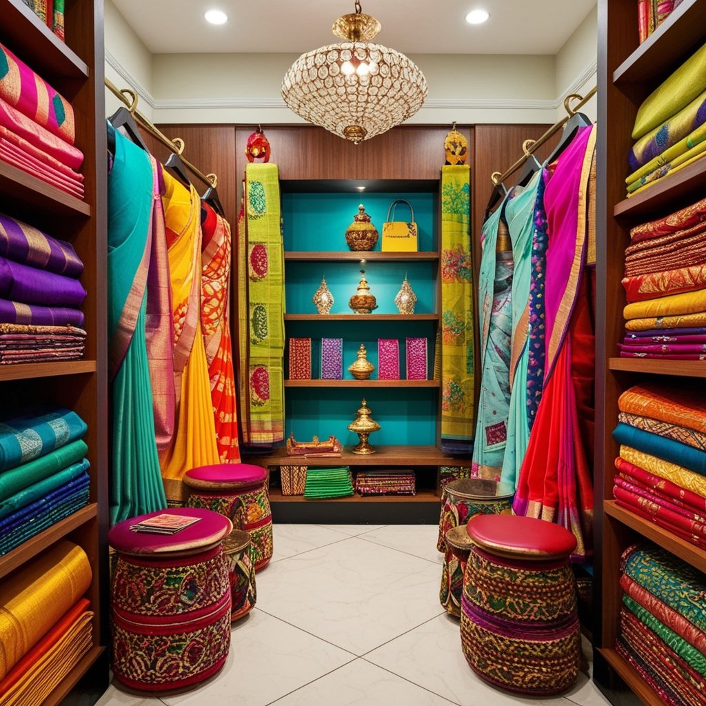 Top Small Saree Shop Interior Design Ideas - Transform Your Store Now | Paintit.ai - 2