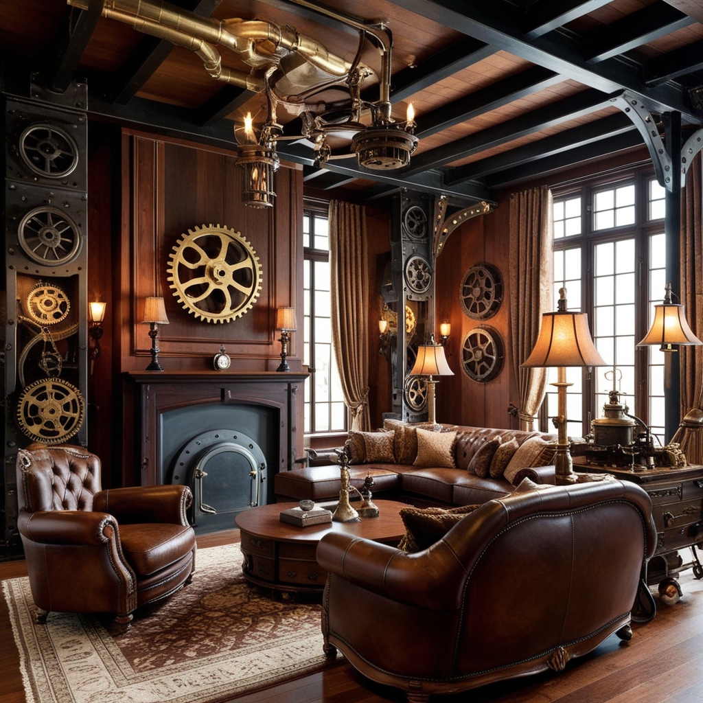 Steampunk Interior Design Ideas - Best solution from Paintit.ai - 2