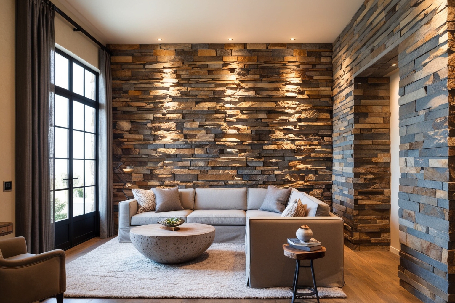 Stone Wall Interior Design Ideas - Best solution from Paintit.ai - 1