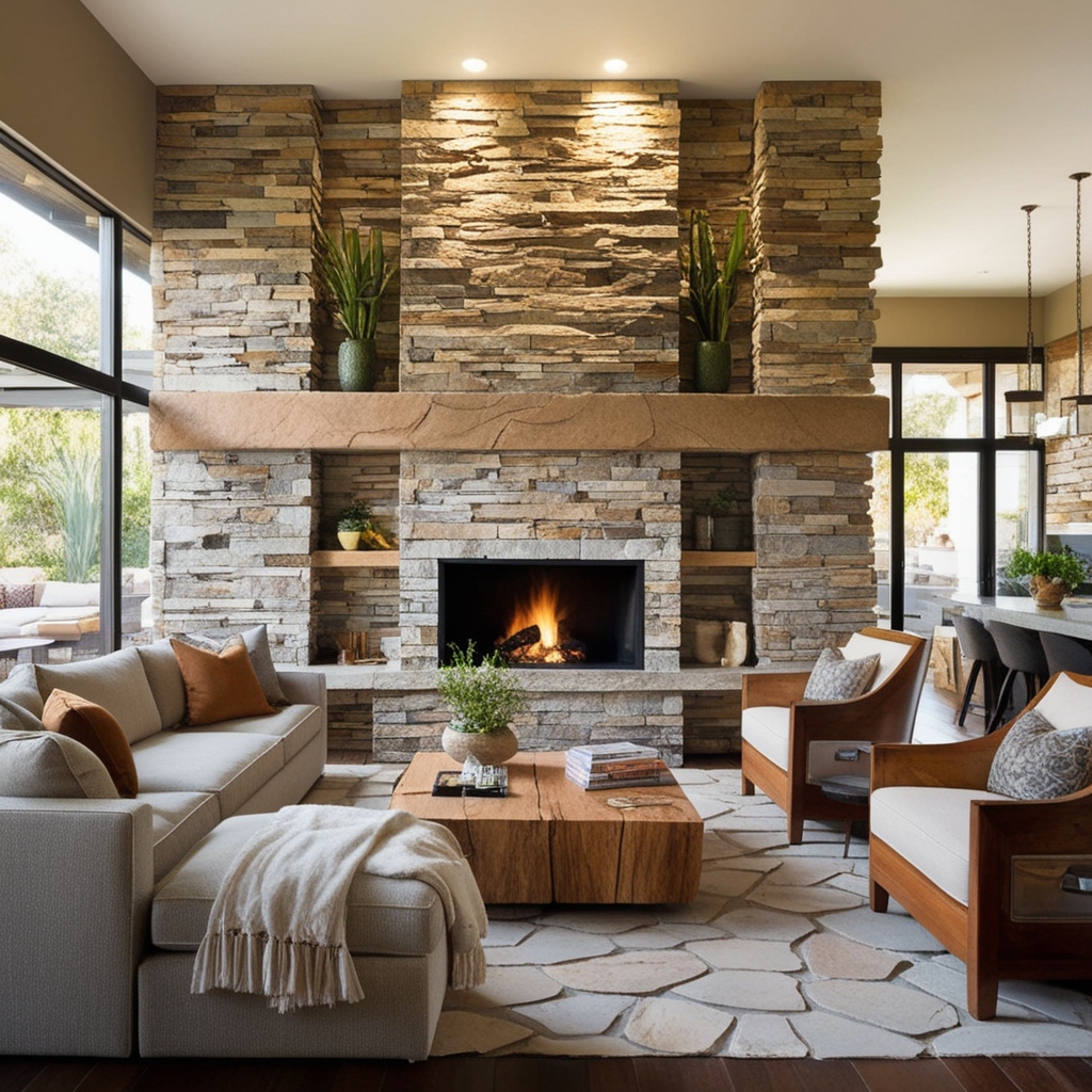 Stone Wall Interior Design Ideas - Best solution from Paintit.ai - 6