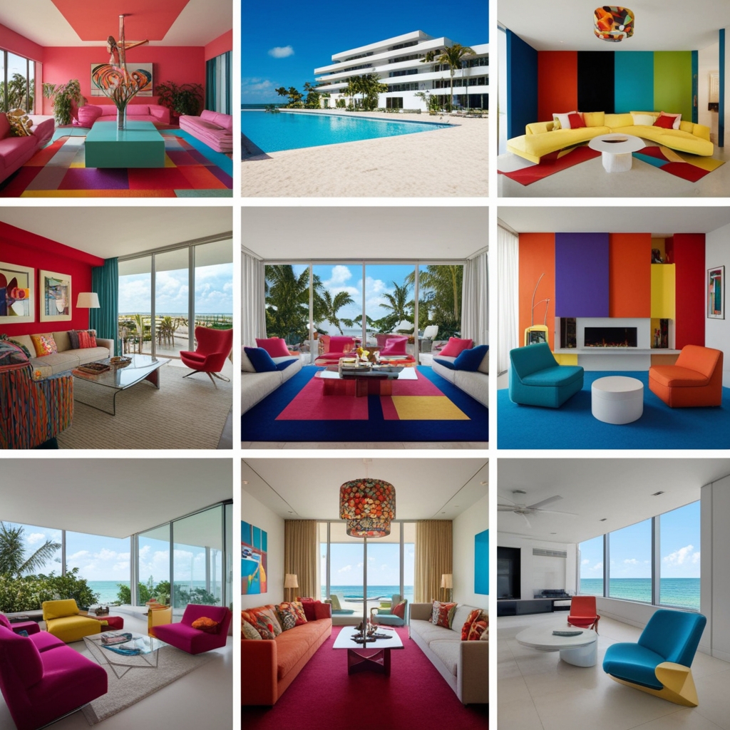 80's Miami Style Interior Design – Creative Ideas & Inspiration | Paintit.ai - 11