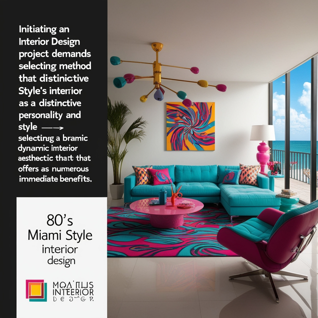 80's Miami Style Interior Design – Creative Ideas & Inspiration | Paintit.ai - 2