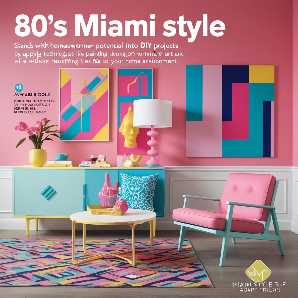 80's Miami Style Interior Design – Creative Ideas & Inspiration | Paintit.ai - 9