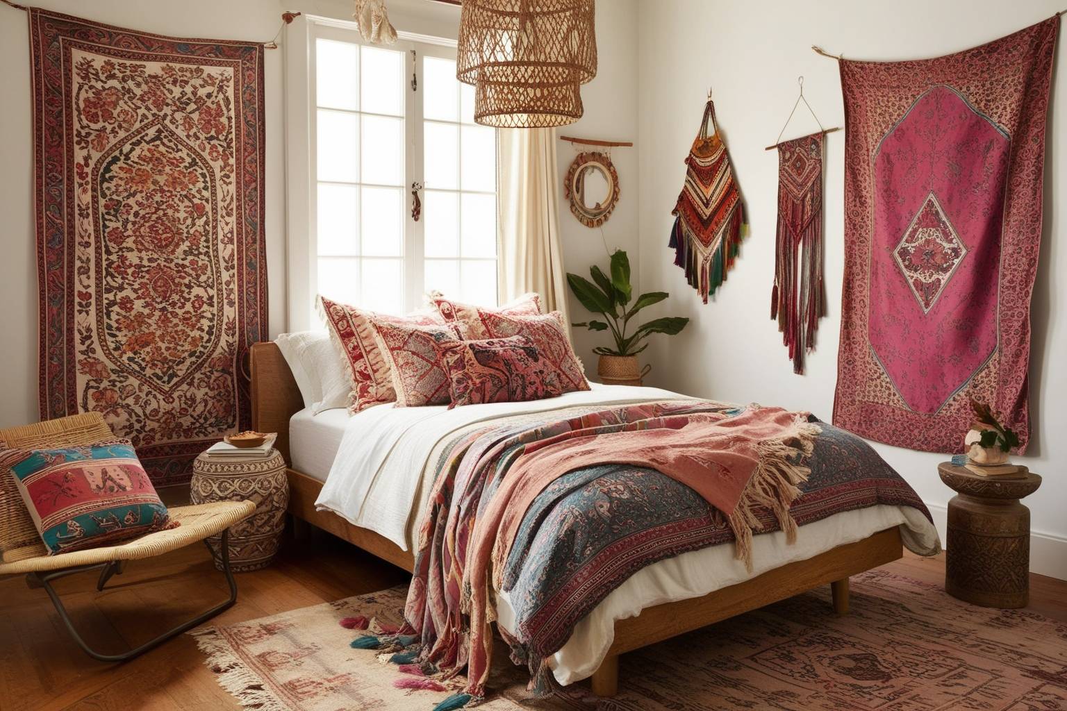 Bohemian Style Interior Design Bedroom - Explore Creative Ideas | Paintit.ai - 1