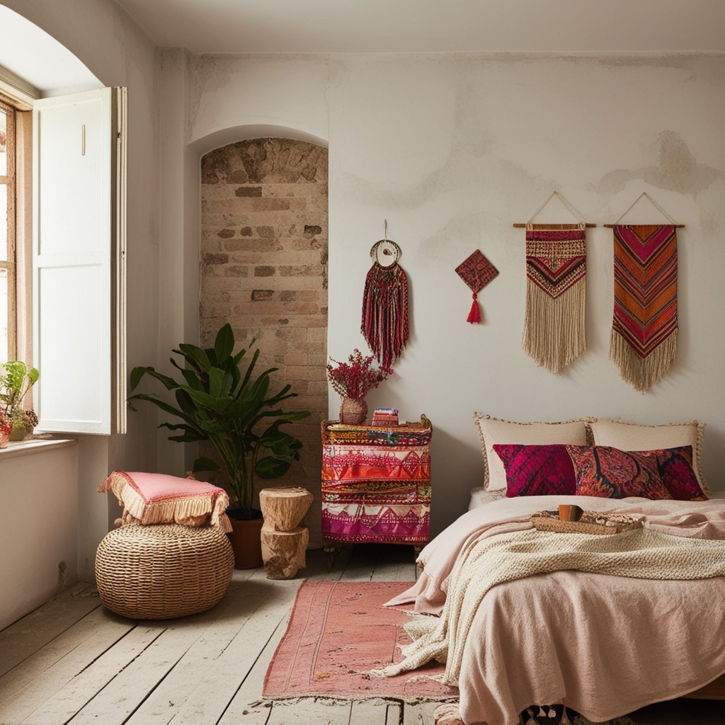 Bohemian Style Interior Design Bedroom - Explore Creative Ideas | Paintit.ai - 16